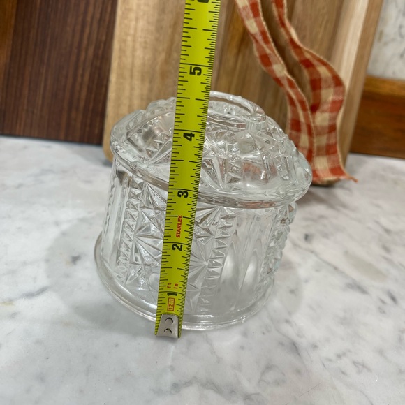 vintage Indiana Glass clear glass Stars and Bars fairy lamp top only - Picture 4 of 6